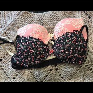 2 for 1✌🏼DEAL - H&M 32B Neon Pastel & Black Padded Push-up Bras